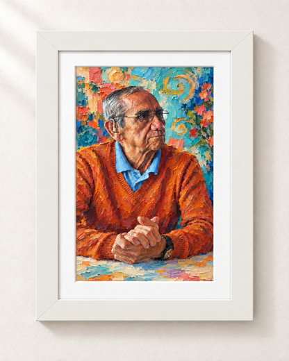 Trazo Vida — Ejemplo adulto impasto expresivo blanco
