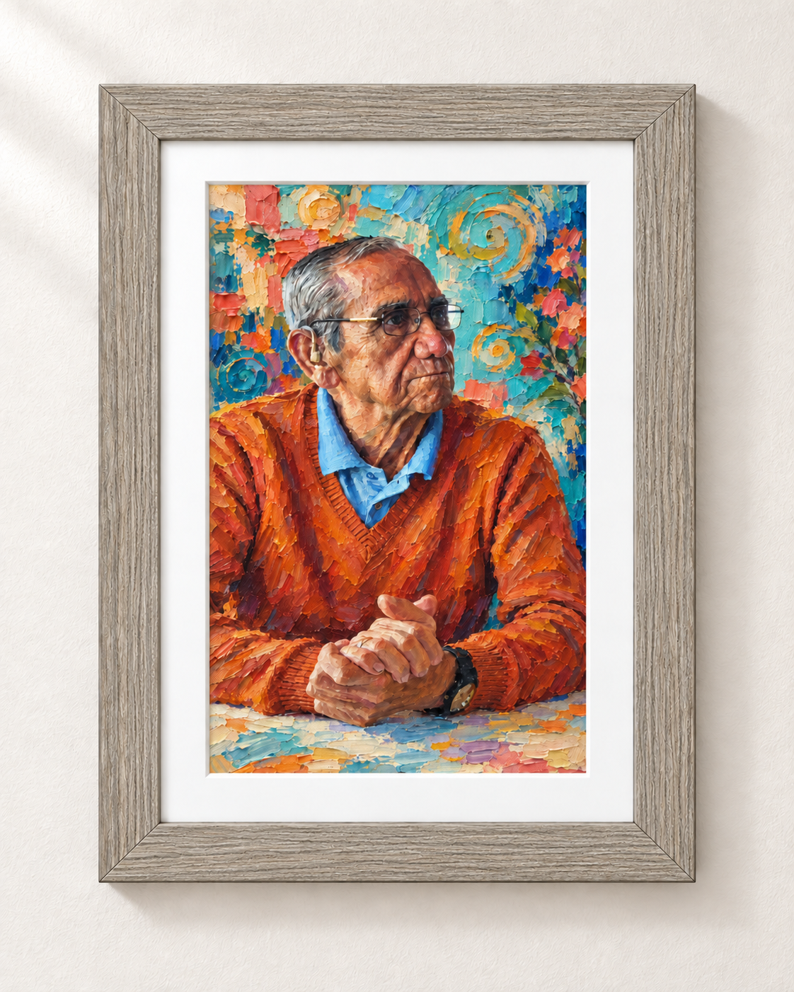 Trazo Vida — Ejemplo adulto impasto expresivo gris