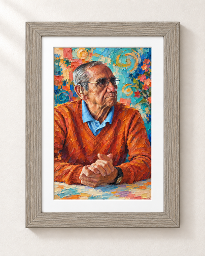 Trazo Vida — Ejemplo adulto impasto expresivo gris