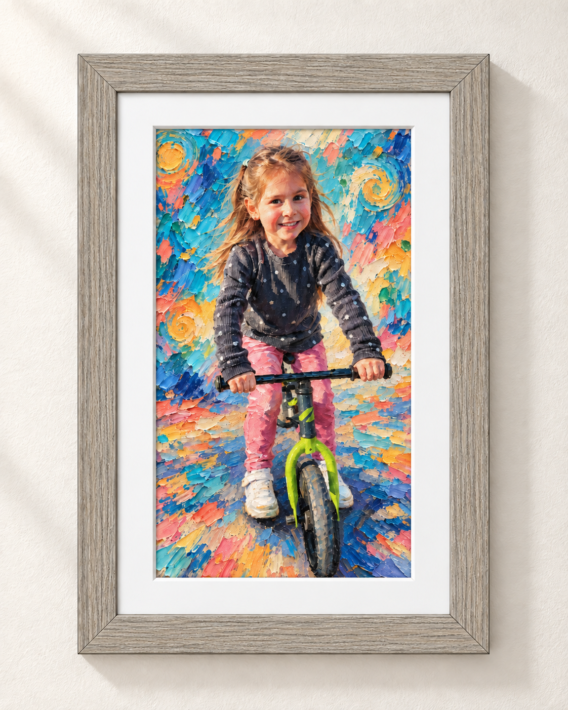 Trazo Vida — Ejemplo infantil impasto expresivo gris